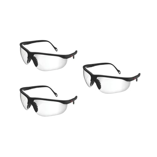 Image of Karam ES005 Safety Goggles with Transparent Lens | Scratch & Impact Resistant | Safety Glasses for Multipurpose Use for Pollution, Dust, Riding & Construction Work | PACK OF 3