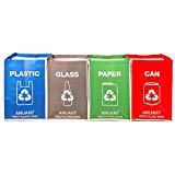 ANUANT Separate Recycling Waste Bin Bags for Kitchen Office in Home - Large Size Sturdy Double Handles 10 Gallon Recycle Garbage Sorting Bins