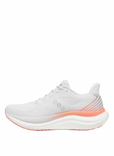 Saucony Women's Triumph 23 Sneaker, White/Wistfu, 9.5