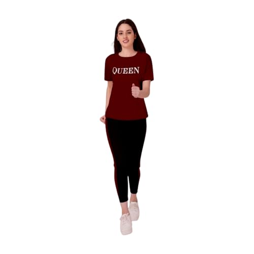 Image of Women's Casual Printed T-Shirt and Track Pant Set | Casual, Soft, and Comfortable Outfit for Home or Everyday Wear