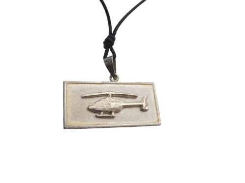 Pendentif hélicoptère argent 925 le cadeau idéal avec chaîne force ras-du-cou pilote