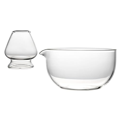 petsola 抹茶茶筅スタンド ガラスボウル 茶器セット、茶道、泡立て器、ガラス抹茶道具、, Style D