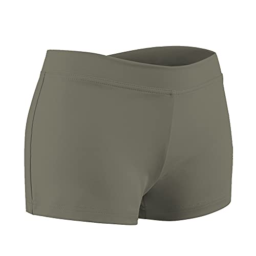 SUPRNOWA Low Rise Boy Cut Shorts for Women Athletic Spandex Gym Workout Booty Volleyball Yoga Dance Shorts (Olive Green, Small)