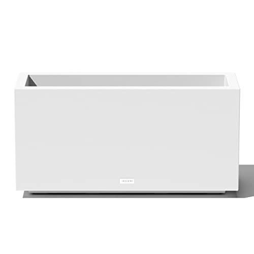 Veradek Block Series Long Box Planter - Rectangular Outdoor Planter | Made From Durable Plastic With Double-Walled Construction. Modern PorchPatio Decor for Plants and Flowers product thumbnail 12