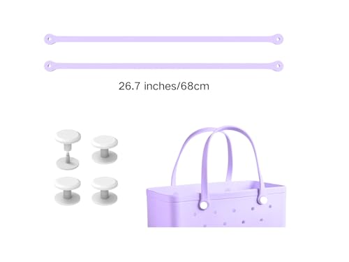 Image of Replacement Straps for Large Rubber Beach Bag, Replacement Handles with 4 Snaps for Rubber Beach Bag, EVA Bag Strap Replacement, Beach Bag Repair Kit