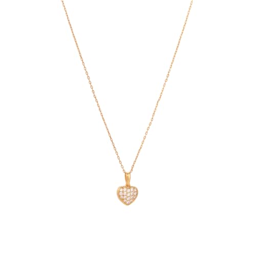 Image of PALMONAS Cute Heart Diamond Necklace for Women - 18k Gold Vermeil | Waterproof & Anti Tarnish Jewellery | Gift For Women & Girls