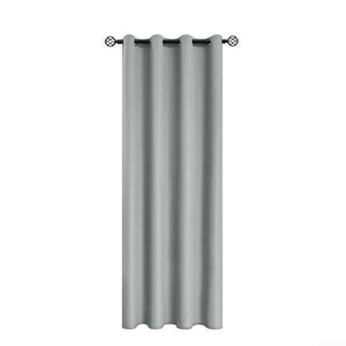 Cortinas opacas acolchadas con propiedades térmicas para ahorro de energía y espacios de vida mejorados (gris)