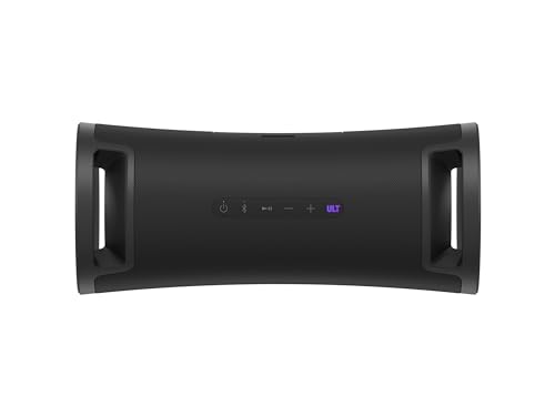 Sony ULT Field 7 - Tragbarer Bluetooth-Lautsprecher mit ULT Bass-Boost Funktion, 30 Stunden Akku, integrierter Powerbank, Wasser- und Staubdicht, LED, Mikrofon- und Gitarreneingang - Schwarz