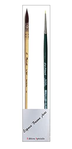 Raphael Pinceau Lavis Aquarelle Petit Gris Pur Monte sur Plume Serie 803 No.0/3 + 1 pièce Mini Da Vinci Nova-Synthetik 1570