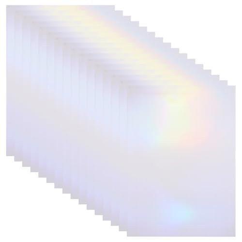 FUOYLOO 20 feuilles de plastification autocollantes, papier autocollant holographique A4 pour plastifieuse, pour photos/cartes/carnets
