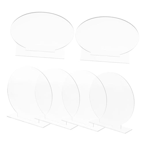 CIYODO 6 Sets Blank Acrylic Table Number Signs for Wedding Party Cafe and Bar Reusable Table Sign Easy to Write and Erase Transparent Design