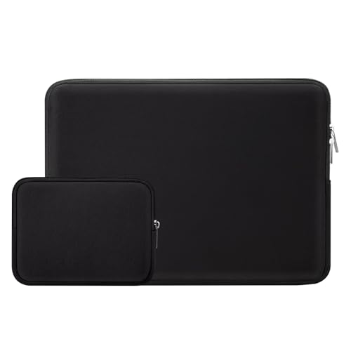 RAINYEAR Funda para portátil de 13 Pulgadas para MacBook Air 13 Pulgadas M4 M3 M2 M1 A3240 A3113 A2681 A2338 A2337, Funda Protectora para Macbook Pro de 13,3 y 14 Pulgadas, Negro