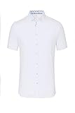  DESOTO Herren Hemd Kurzarm mit Button-down Kragen - Bügelfrei, Größe:XXL, Farbe:Weiß (White solid 001)