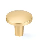 Haliwu 10 Pack Gold Cabinet Knobs, Brass Drawer Knobs Gold Dresser Knobs Brushed Gold Knobs Kitchen