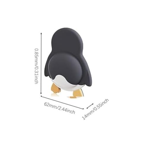Image of KIMEE Penguin Shape Silicone Wall Protector Door Stopper | Soft Rubber Bumper for Door Handle, Fridge & Furniture | Noise & Scratch Protection (Pack of 2) (Penguin - Black)