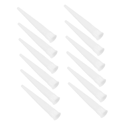 BESTonZON 50個 入り白色プラスチック製コーキングキャップ ノズルキャップ付き シリコンシーラント用密閉ノズル 接着剤の劣化防止 繰り返し