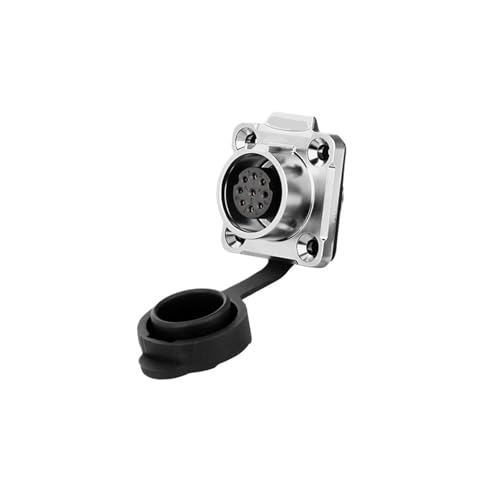 DAHSLNWKN LP16 9-pin Aviation Plug and Socket Metal Round PIN pin Power Signal Industrial Connector(Flange Female seat)