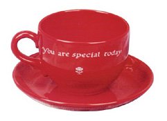 Waechtersbach Jumbo Cup and Saucer, You are Special Today, Red, 1, Cherry