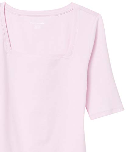 Amazon Essentials Women's Slim-Fit Half Sleeve Square Neck T-Shirt, Light Pink, Small #TOP4