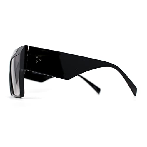 Womens Thick Horn Flat Top Angular Mobster Plastic Sunglasses3