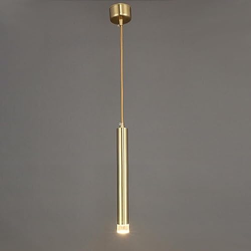 Lustre flûte suspension tube long laiton 50 cm pour bar