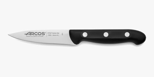 Arcos Serie Maitre - Cuchillo Mondador - Hoja Nitrum Acero Inoxidable Forjado 100 mm - Mango Polipropileno Negro