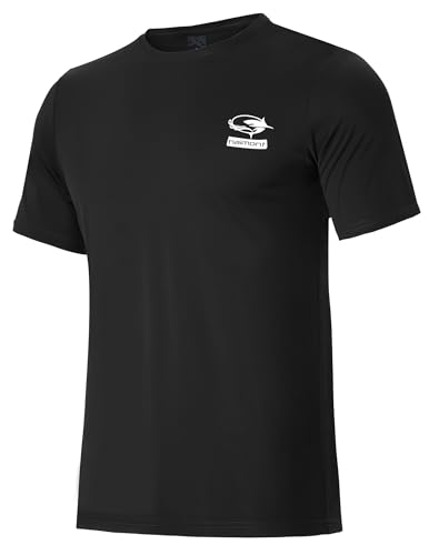 Haimont Men's UPF 50+ Sun Protection Fishing Shirts Short Sleeve Quick Dry Swim T-Shirt UV Workout Athletic Tee Shirt