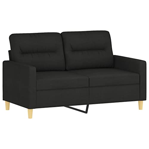 vidaXL Canapé à 2 Places Sofa de Salon Canapé de Salle de Séjour Canapé-lit Meuble de Chambre à Coucher Maison Intérieur Noir 120 cm Tissu