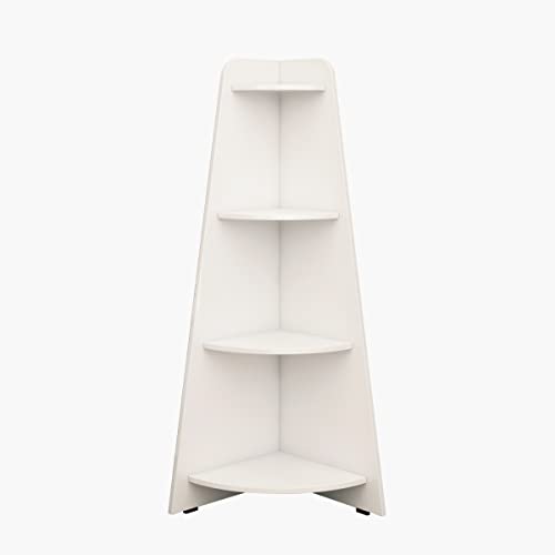 Image of Home Centre | Helios Reynan Mafra 4-Tier Corner Shelf | Engineered Wood, for Living Room | White