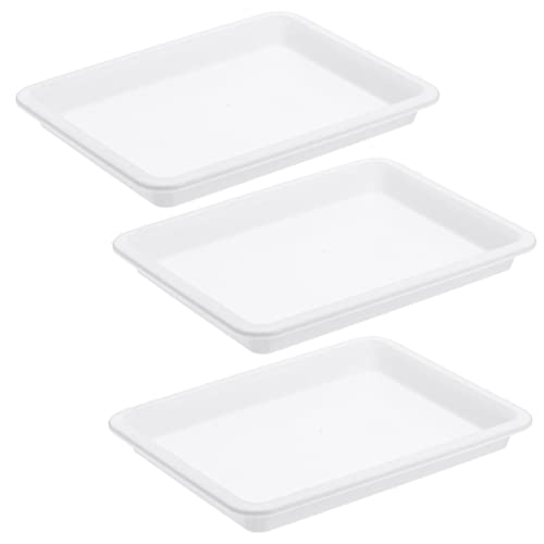 jojofuny 3Pcs Food Grade Plastic Tray for School Experiments Durable Organizer Trays with Smooth Edges for Mixing Paints and Activities