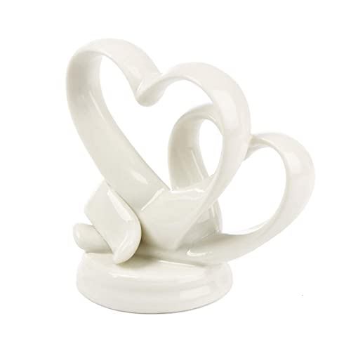 Oneplace Gifts CT2091 Double Hearts Cake Topper Wedding Anniversary Celebrations Centerpiece 4.6 Inch thumb #1