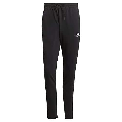 adidas mens Essentials Single Jersey Tapered Open Hem 3-stripes Pants3