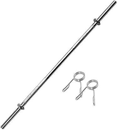 Tauras Iron Silver Straight Chrome Weight Lifting Rod (19 mm) with 2 Locks, 5 feet-image-7