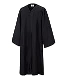 SAMDEEMI Unisex Adult Matte Graduation Gown Only，for High School，Bachelor，Choir Robes, Pulpit Robe，Pastor and Halloween, Black 51'