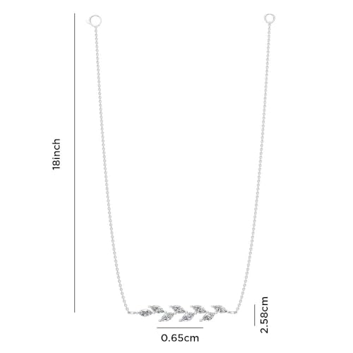Image of Miss Highness 925 Silver Leaf Pendant Necklace for Women & Girls | Minimal Daily Wear | Silver Jewellery With Authenticity Certificate | Gift for Girlfriend Wife | With Chain Pendant