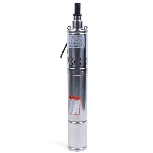 2000L/H Unterwasser-Tiefbrunnenpumpe Brunnenpumpe Edelstahl 500W Wasserpumpe 2850r/min für Grundwasser, Tauchpumpe Unterwasserpumpe Druck 9 bar