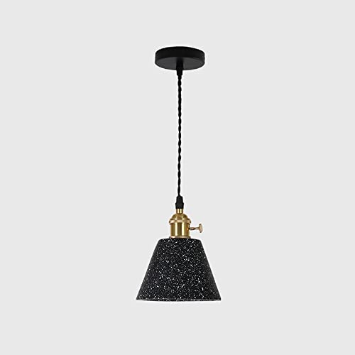 Lámpara colgante de entrada pasillo cemento LED industrial negro para techo