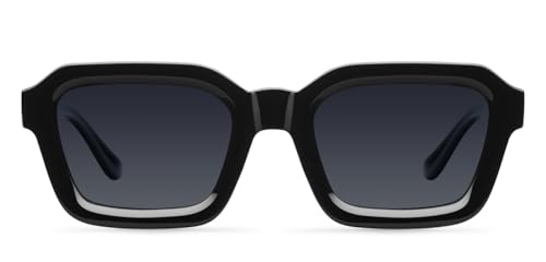 Image of Meller by Lenskart | Nayah | Black Full Rim Sunglasses | Large Hexagonal Frame | Polarised and UV Protection | Contemporary Styles for Men & Women | Designed in Barcelona