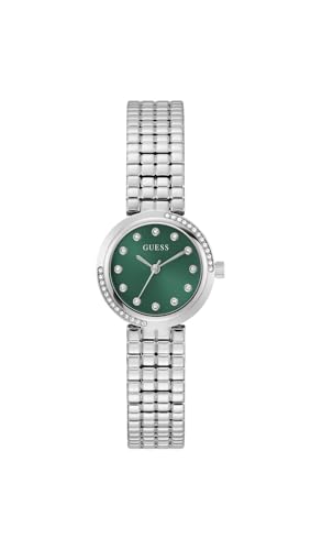 Montre femme Guess Clara GW0930L1 en acier argenté avec son cadran vert