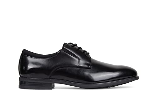 Kenneth Cole Reaction Plain Toe Dress Shoes For Men (Logan Flex Lace Up Pt) Memory Foam Insole, Black, 11 #TOP2