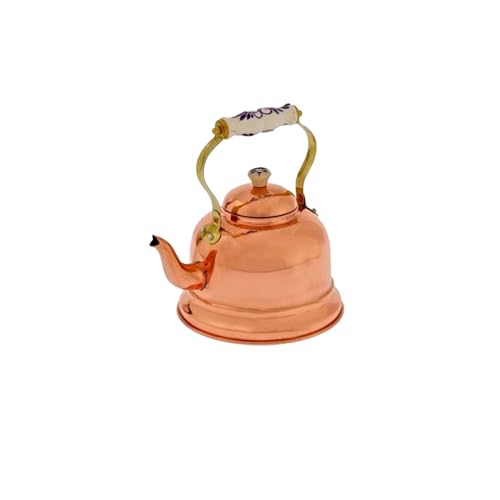 Teiera in rame, Bollitore in rame - con manico in porcellana, 1,5L