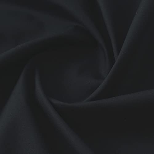 moonfarm 選べる18色 日本製 ブロード 生地 綿100% 1m×幅約112cm 無地 布 手芸 (ブラック)