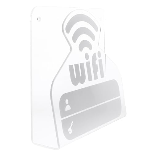 AOKWAWALIY Panneau de mot de passe Wifi avec logo Wifi pour chambre d'amis - Affichage des emblèmes sans fil en acrylique acrylique