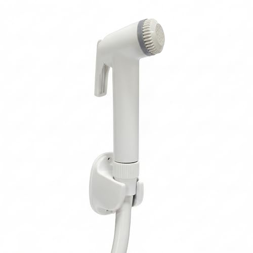 Image of Plantex Jet Spray for Toilet /ABS Health Faucet with 1 Meter Shower Hose Pipe and Wall Hook /Health Faucet Set for Bathroom /Hand Gun for Toilet - (Jecquar, White)