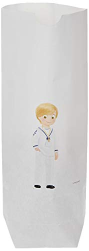 Sacs en papier communion marinière blancs Mopec E754 pour cadeaux - 2