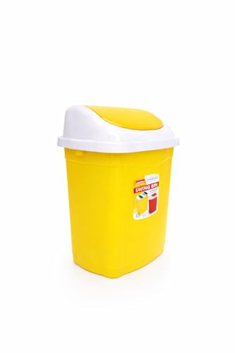 Image of ARISTO Plastic Small Swing Dustbin 9 Ltr (Yellow)