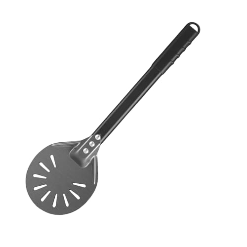 Pizza Turning Peel 6 Inch Round Anodized Aluminum Perforated Pizza Peel Turner With Metal Handle Pizza Paddle Spinner For Outdoor Pizza Oven Accessories