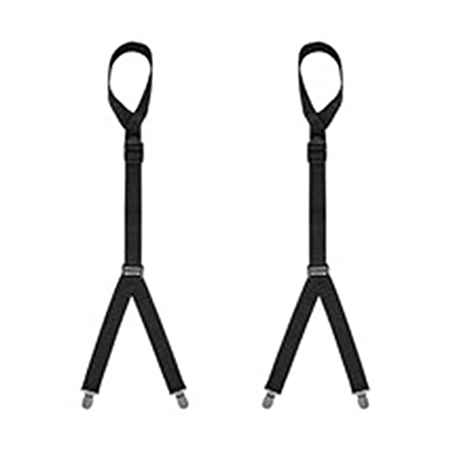 1 Pair Y2-Shape Shirt Stays Adjustable Soft Smooth Stretchy with Non-Slip Clip,Black