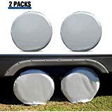 ELUTO Tire Covers for RV Wheel Covers Set of 2 Waterproof Oxford Cotton Tire Protectors Camper Trailer Tire Covers Fits 27' to 29' Tire Diameters