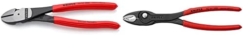 KNIPEX Tools 74 21 200, 8-Inch High Leverage Angled Diagonal Cutters & TwinGrip Pliers